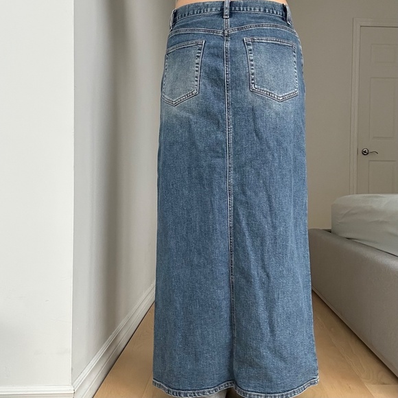 GAP LONG DENIM SKIRT WITH MID SLIT - Picture 2 of 6
